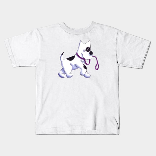 Puppy Walk Kids T-Shirt by PaulWebster